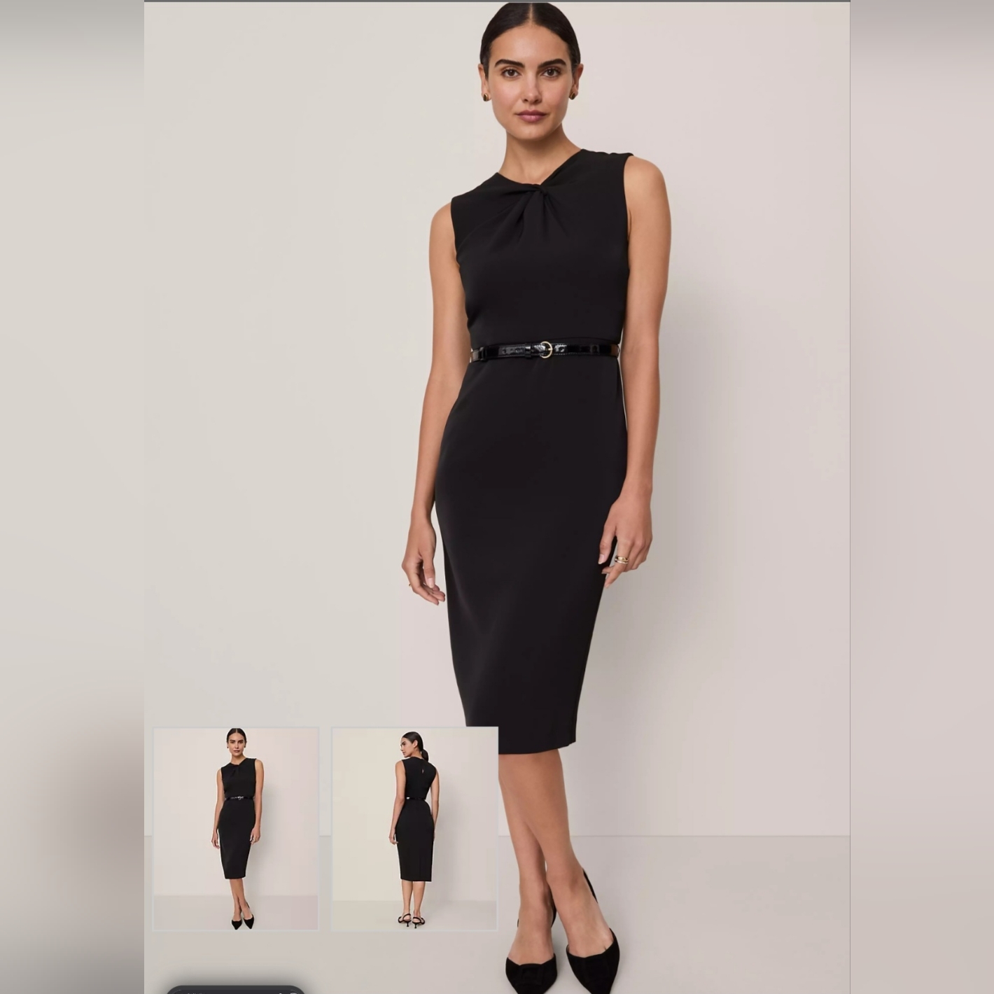 Chic Black Midi Dress With Belt